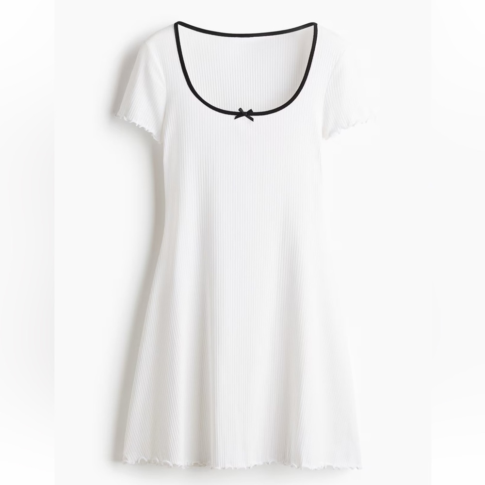 H&M White Dress with Black Trim